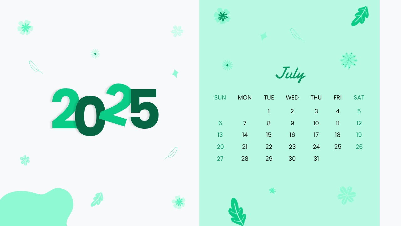 Free 2025 July Calendar Template For Powerpoint And Google Slides - Google Calendar July 2025