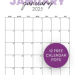Free 2025 Monthly Calendar Template – January To December – Printable 2025 Calendar By Month