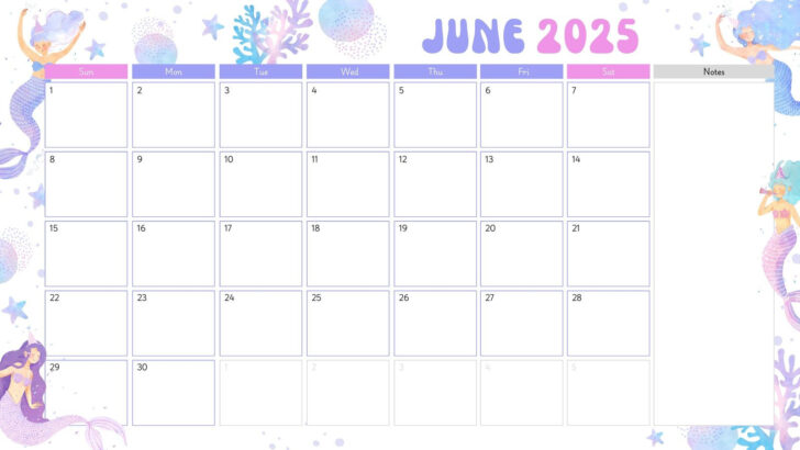Printable Calendar 2025 Cartoon