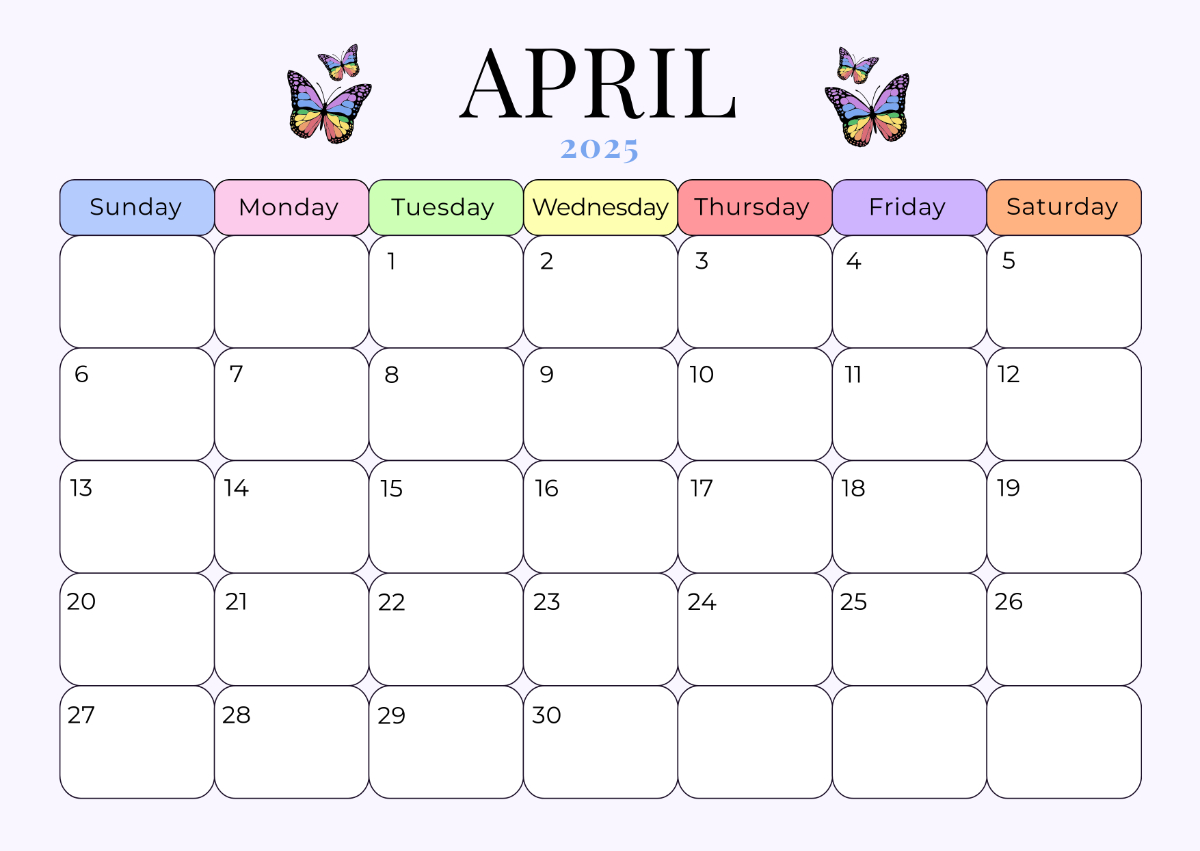 Free April 2025 Calendar With South African Holidays Template To - Free Printable Calendar 2025 with Holidays South Africa