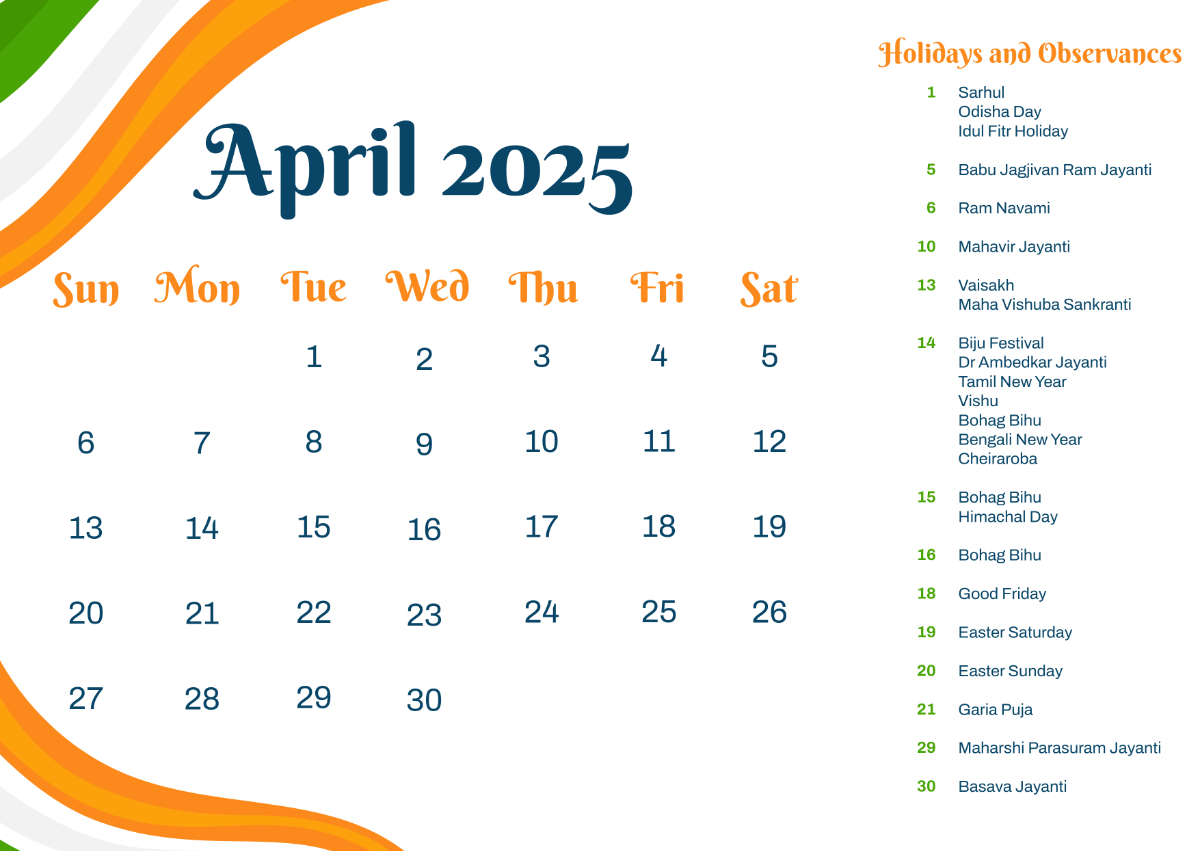 Free April 2025 Calendar With Sri Lanka Holidays Template To Edit - Printable Calendar 2025 With Holidays Sri Lanka