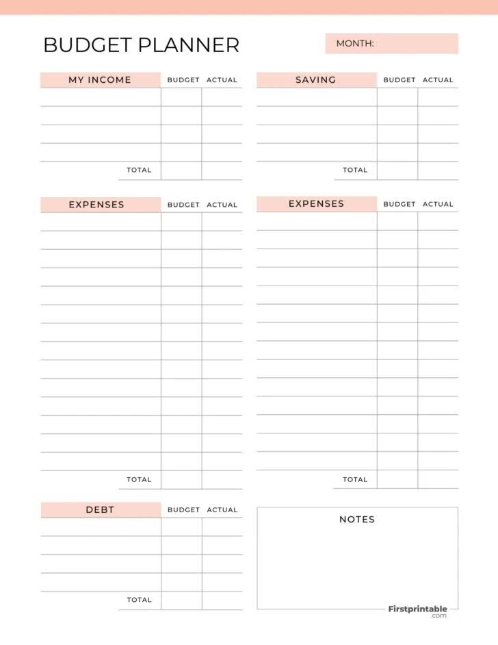 Printable Budget Calendar 2025