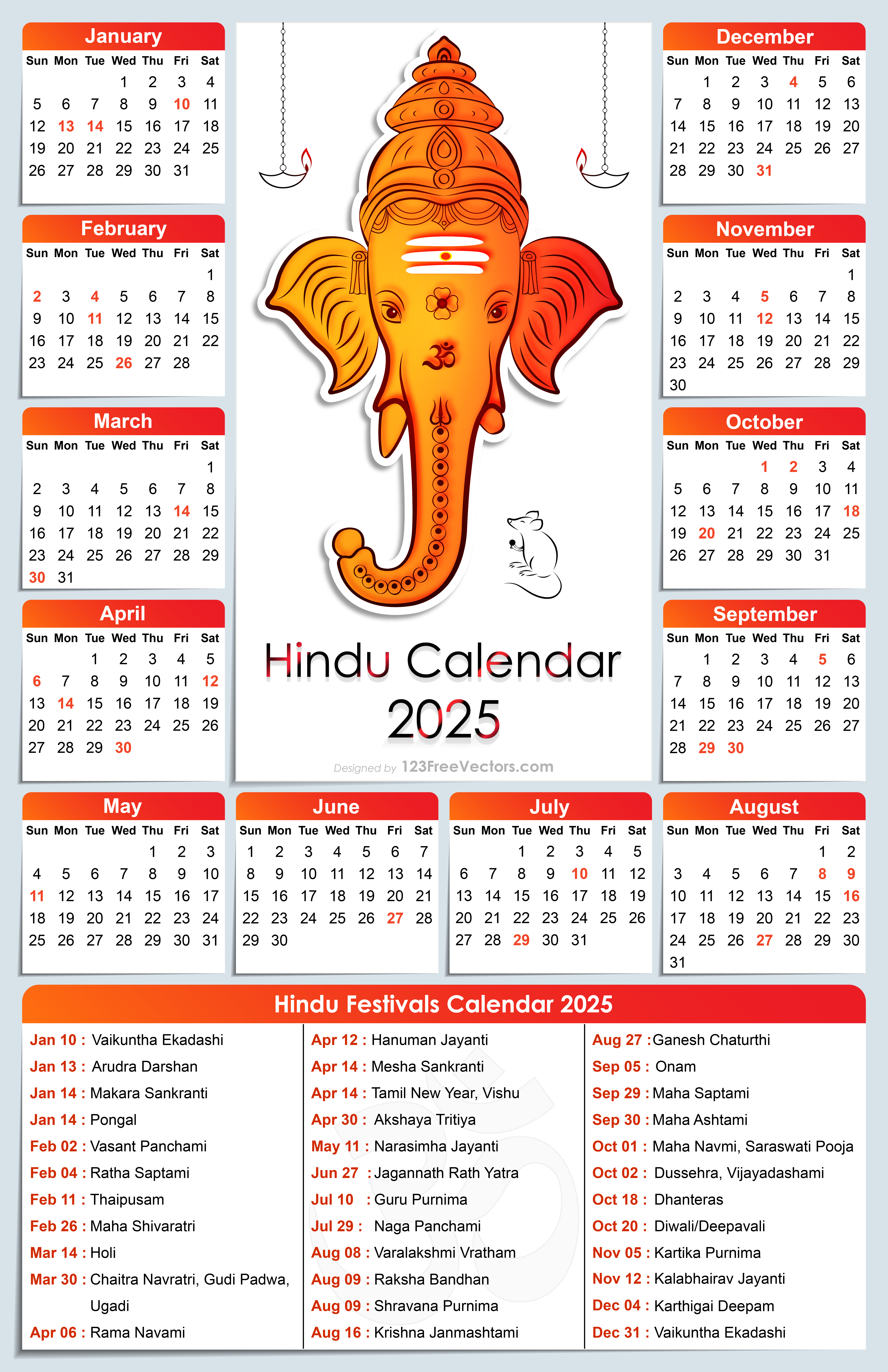 Free Download 2025 Hindu Calendar - Printable Calendar 2025 Hindu