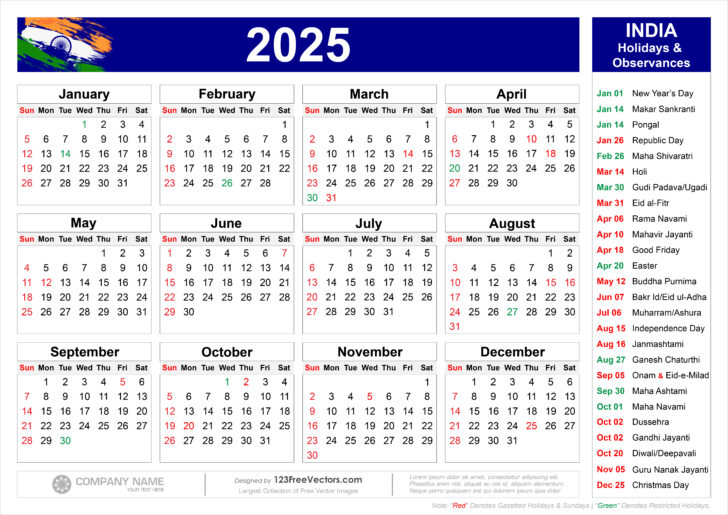 Government Calendar 2025 Printable