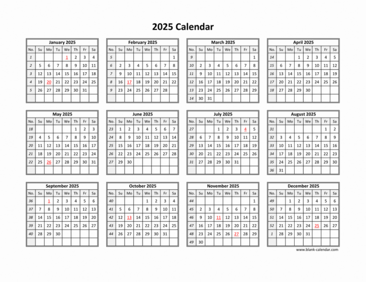 Printable Calendar 2025 Design