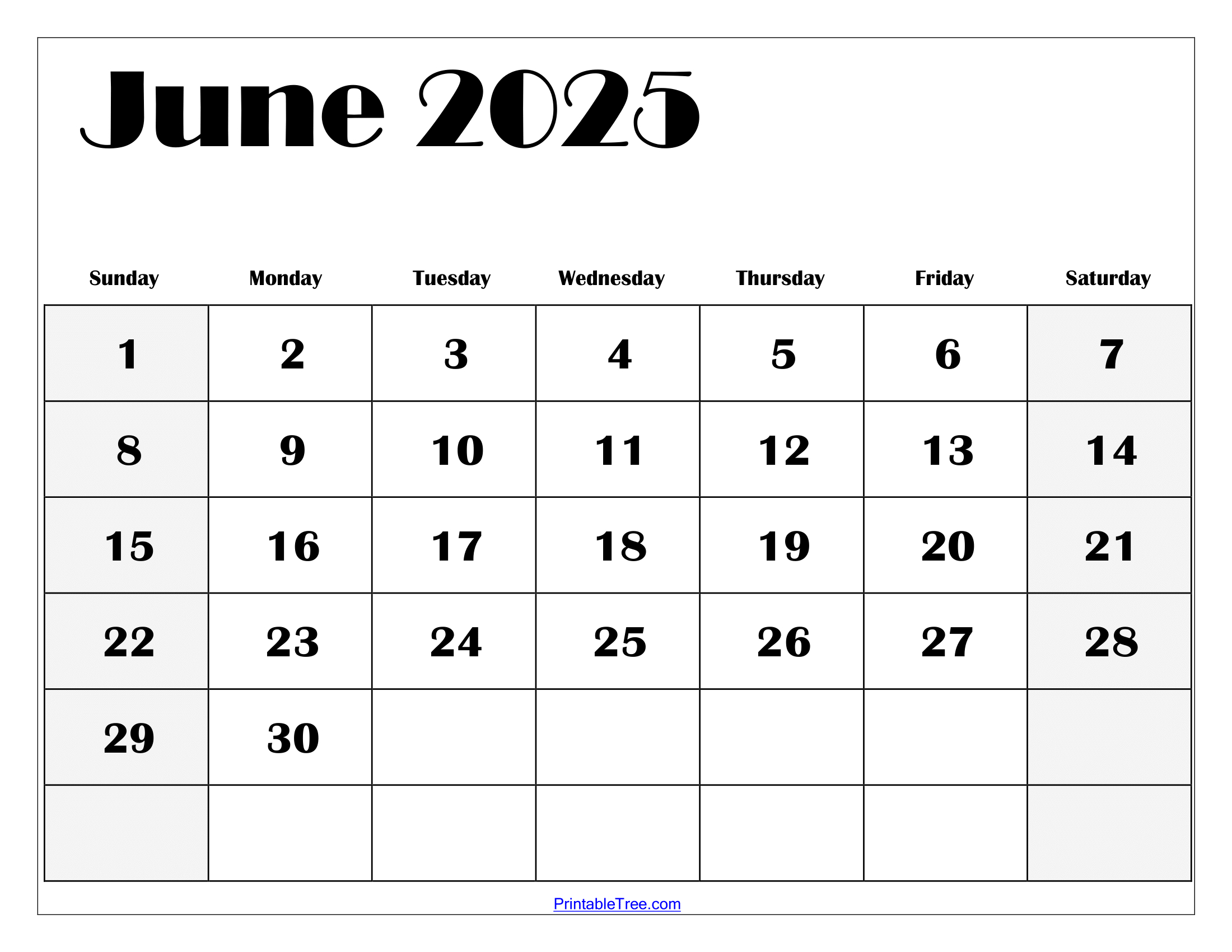 Free June 2025 Calendar Printable Pdf Template With Holidays - Printable Calendar 2025 Monthly June