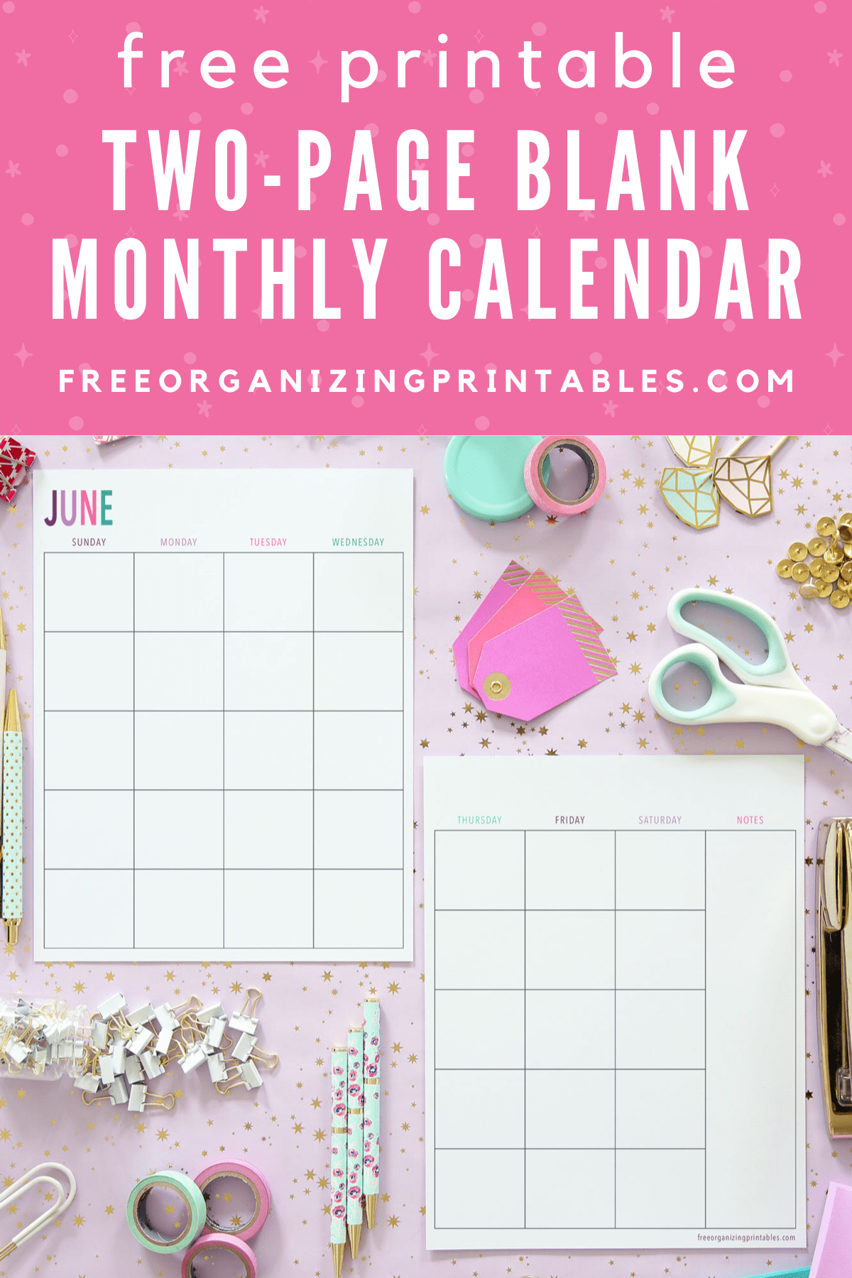 Free Printable 2 Page Blank Monthly Calendar 2025 - Free Printable 2 Page Monthly Calendar 2025