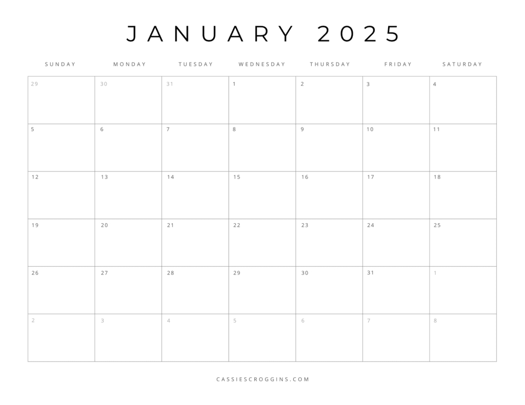 Free Printable 2025 Blank Calendar Templates (All 12 Months) - Blank May 2025 Calendar Printable