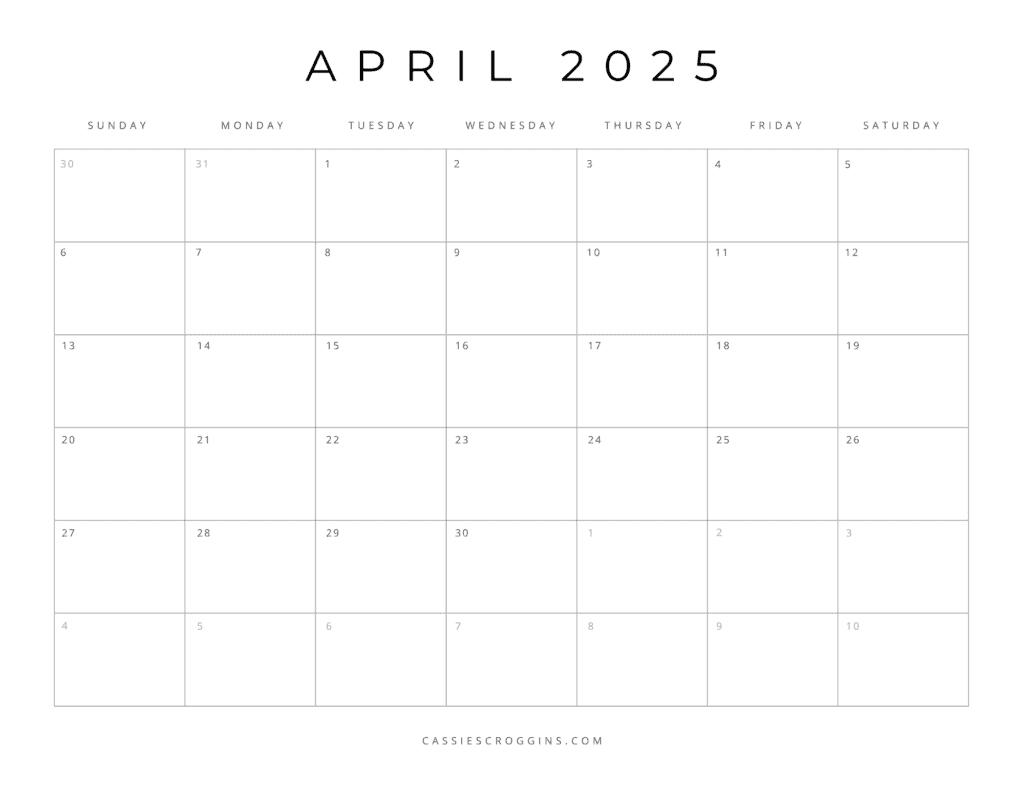 Free Printable 2025 Blank Calendar Templates (All 12 Months) - Free Printable Fillable 2025 Calendar Template