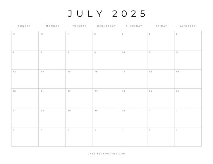 Printable Calendar Jan Feb July 2025