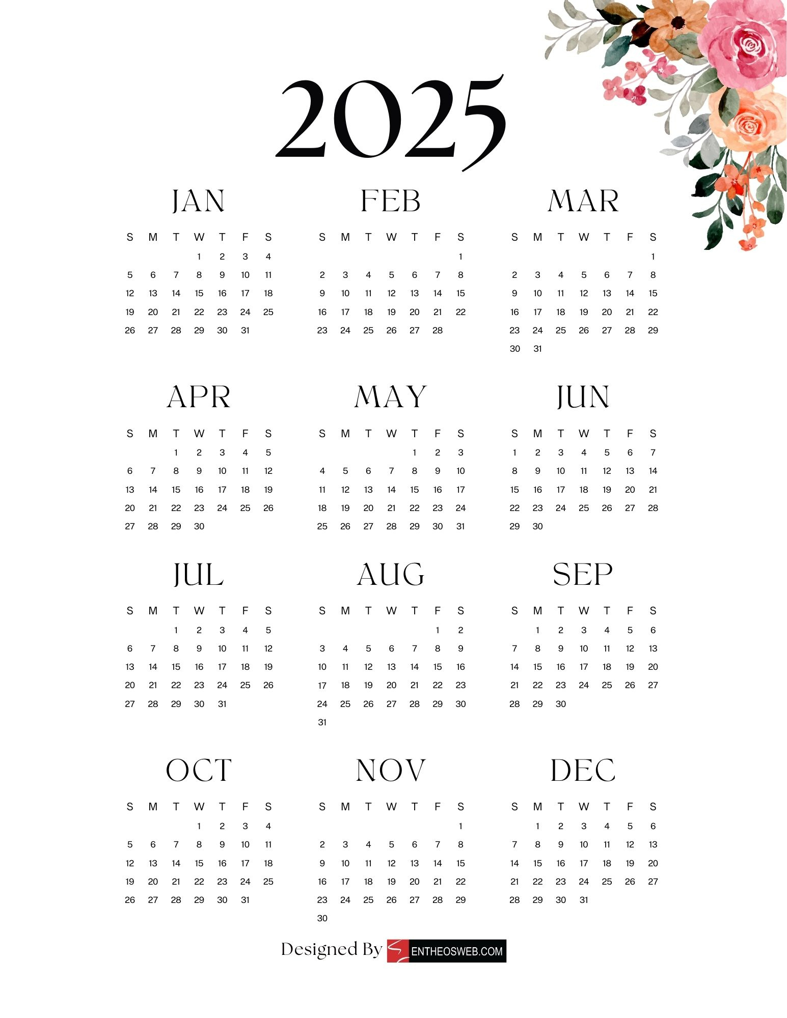 Free Printable 2025 Calendars #Free Printable 2025 Calendars - A4 Printable Calendar 2025