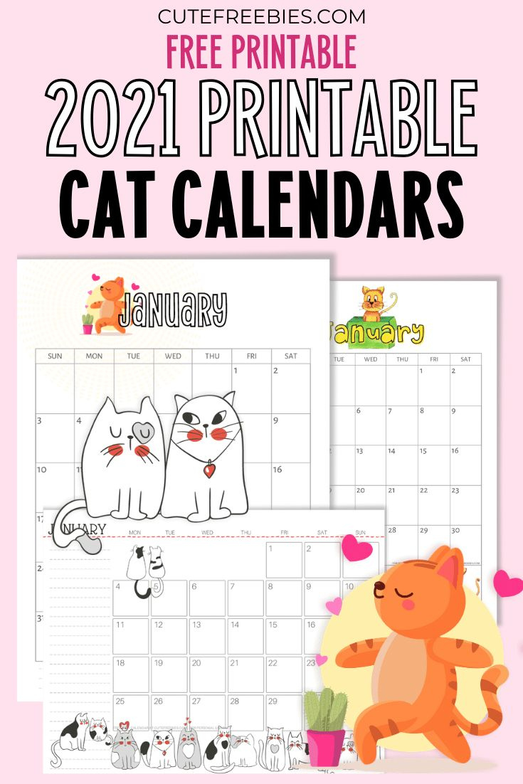 Free Printable 2025 Cat Calendar – Super Cute - Cute Freebies For You - Free Printable Cat Calendar 2025