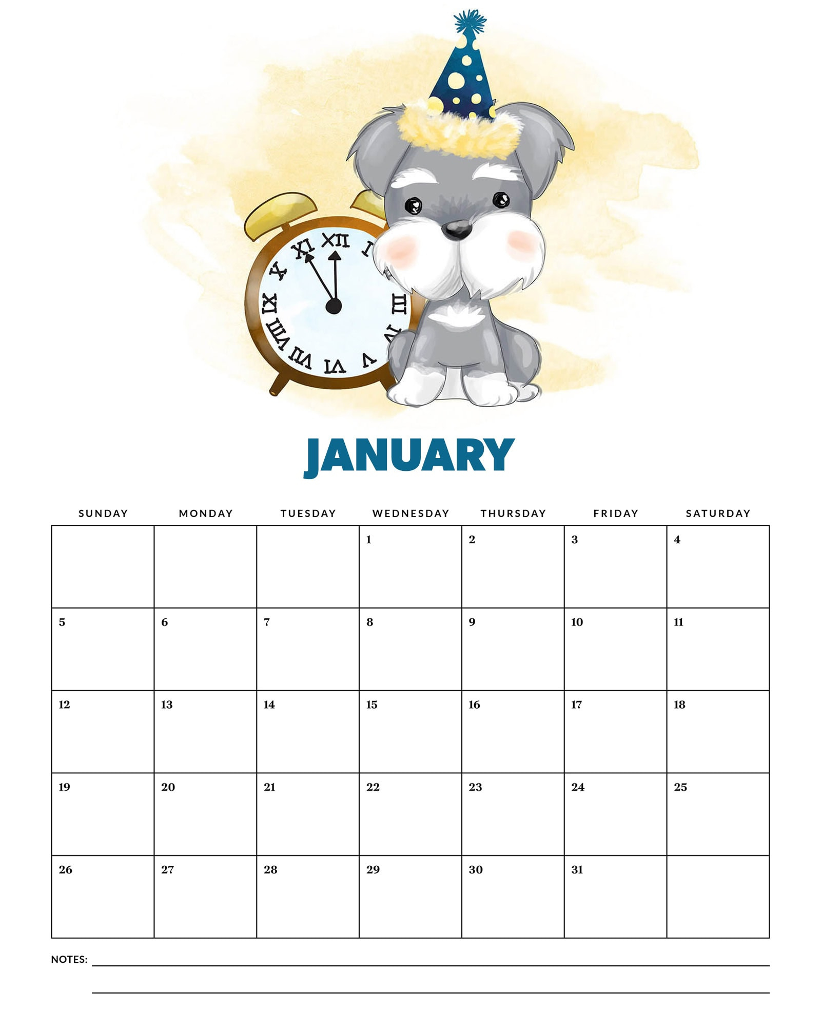 Free Printable 2025 Cute Dog Calendar - The Cottage Market - Printable Dog Calendar 2025