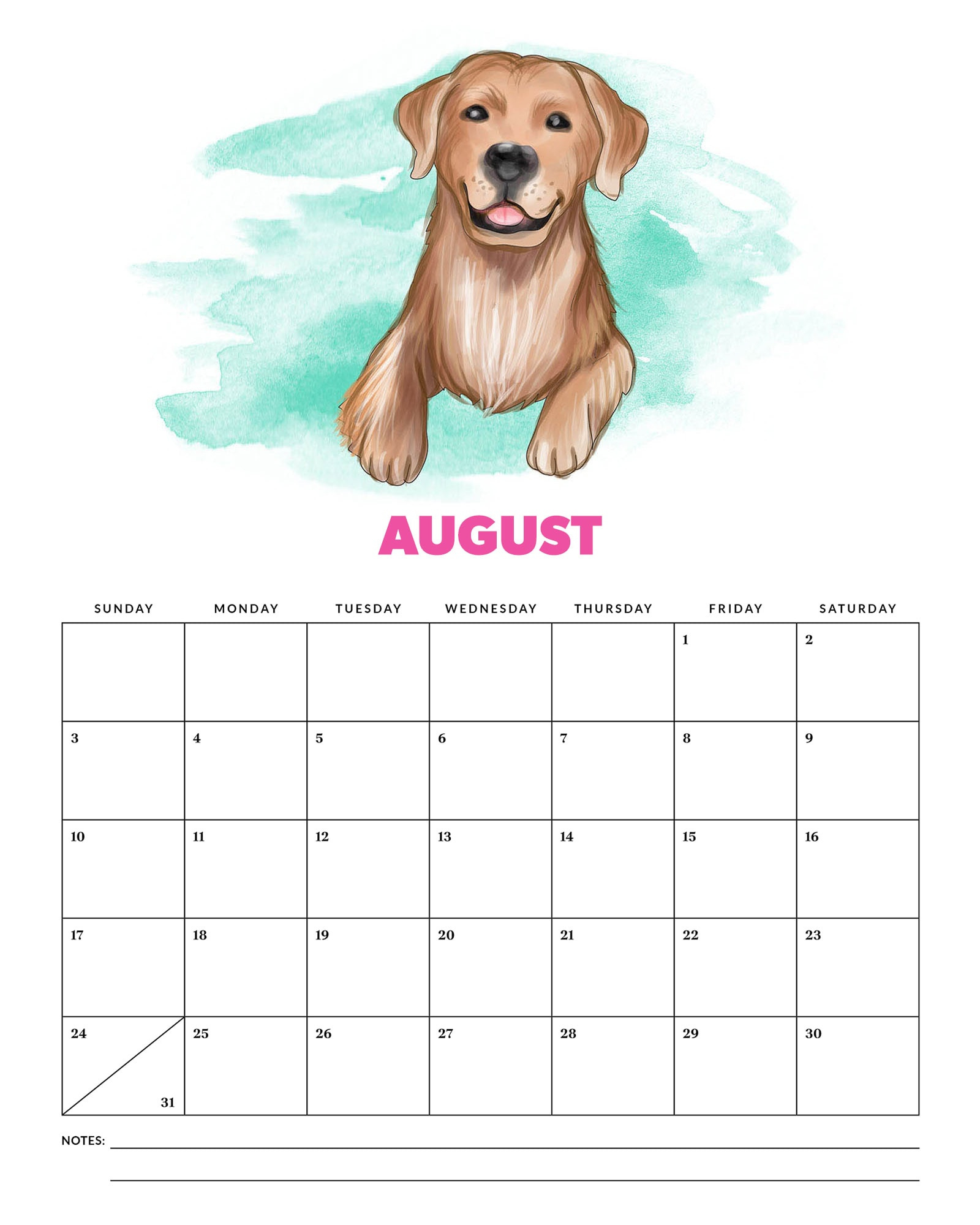 Free Printable 2025 Cute Dog Calendar - The Cottage Market - Printable Dog Calendar 2025