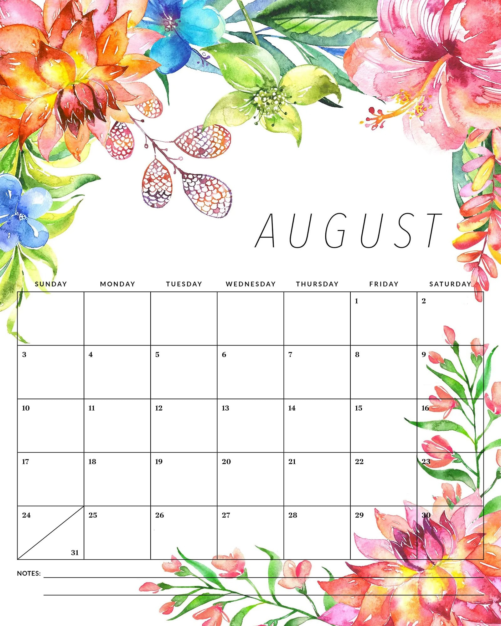 Free Printable 2025 Floral Calendar - The Cottage Market - Printable Calendar 2025 with Flowers