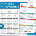 Free Printable 2025 Year-At-A-Glance — Krafty Planner – Free Printable Calendar 2025 Annual