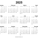 Free Printable 2025 Yearly Calendar – Free Printables, Monograms – Free Printable 2025 12 Month Calendar