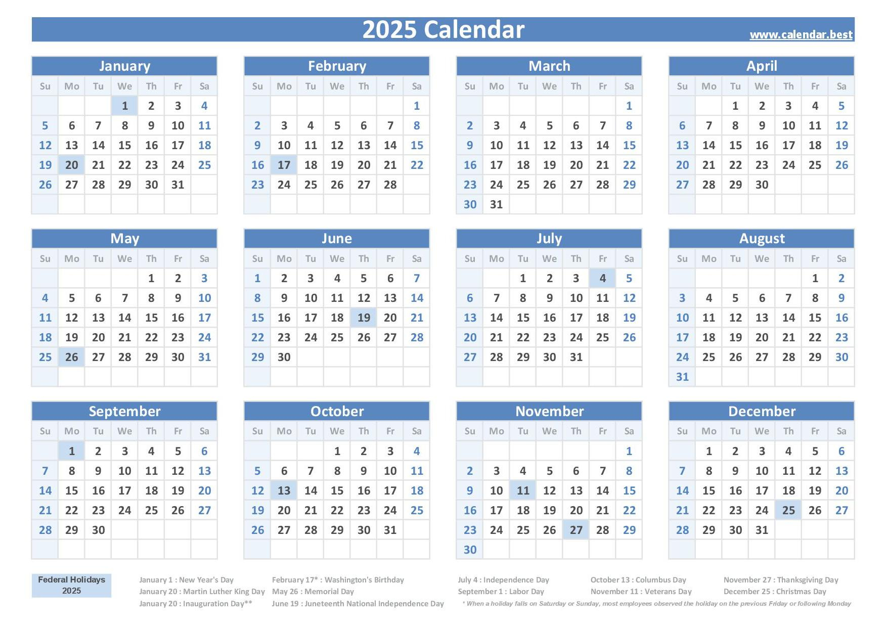 Free Printable Calendars 2025 &amp;amp; 2026 🗓 | Plan Ahead &amp;amp; Stay - Printable Calendar 2025 with Week Numbers