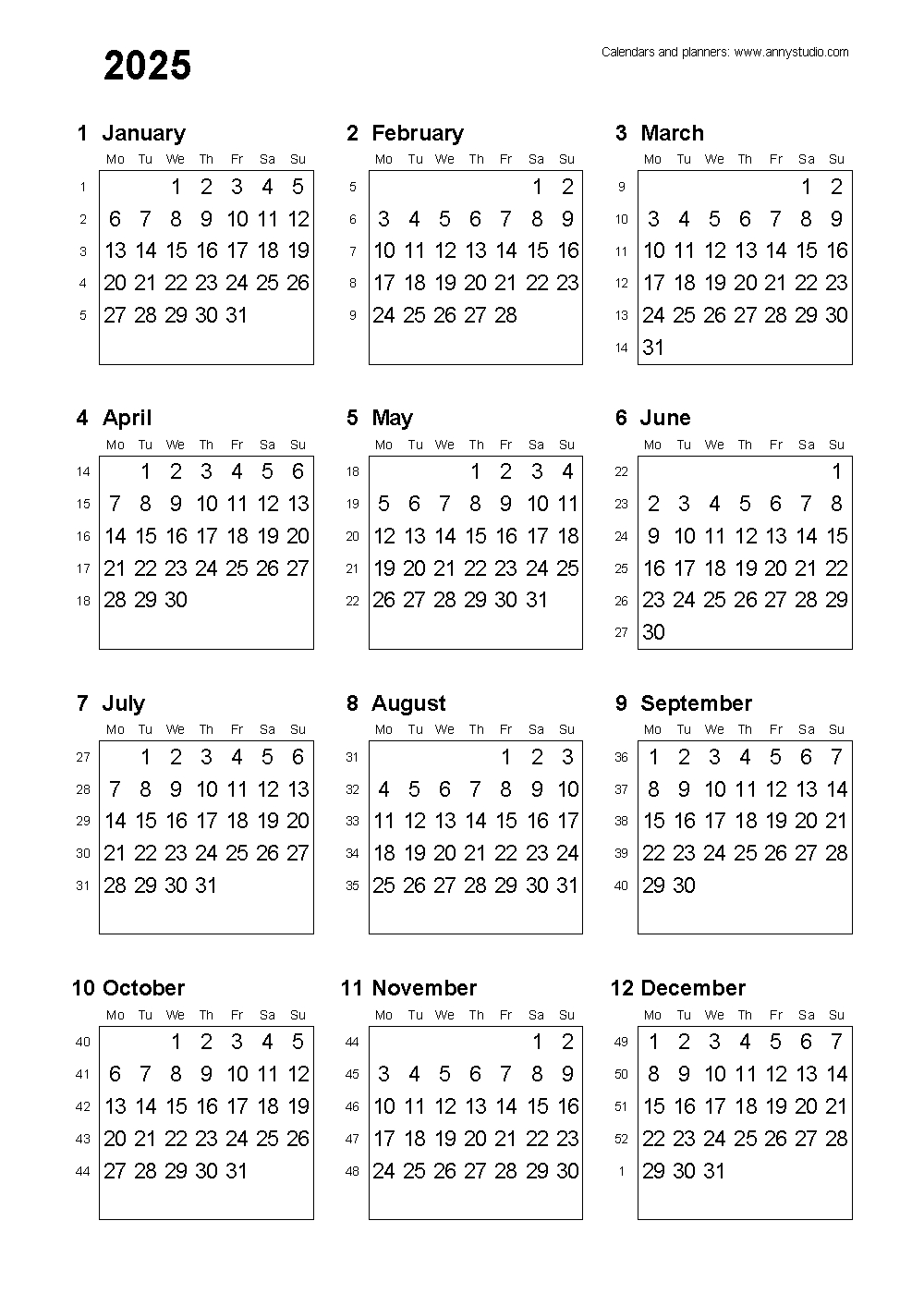 Free Printable Calendars And Planners 2025, 2026 And 2027 - Printable Calendar 2025 Letter Size
