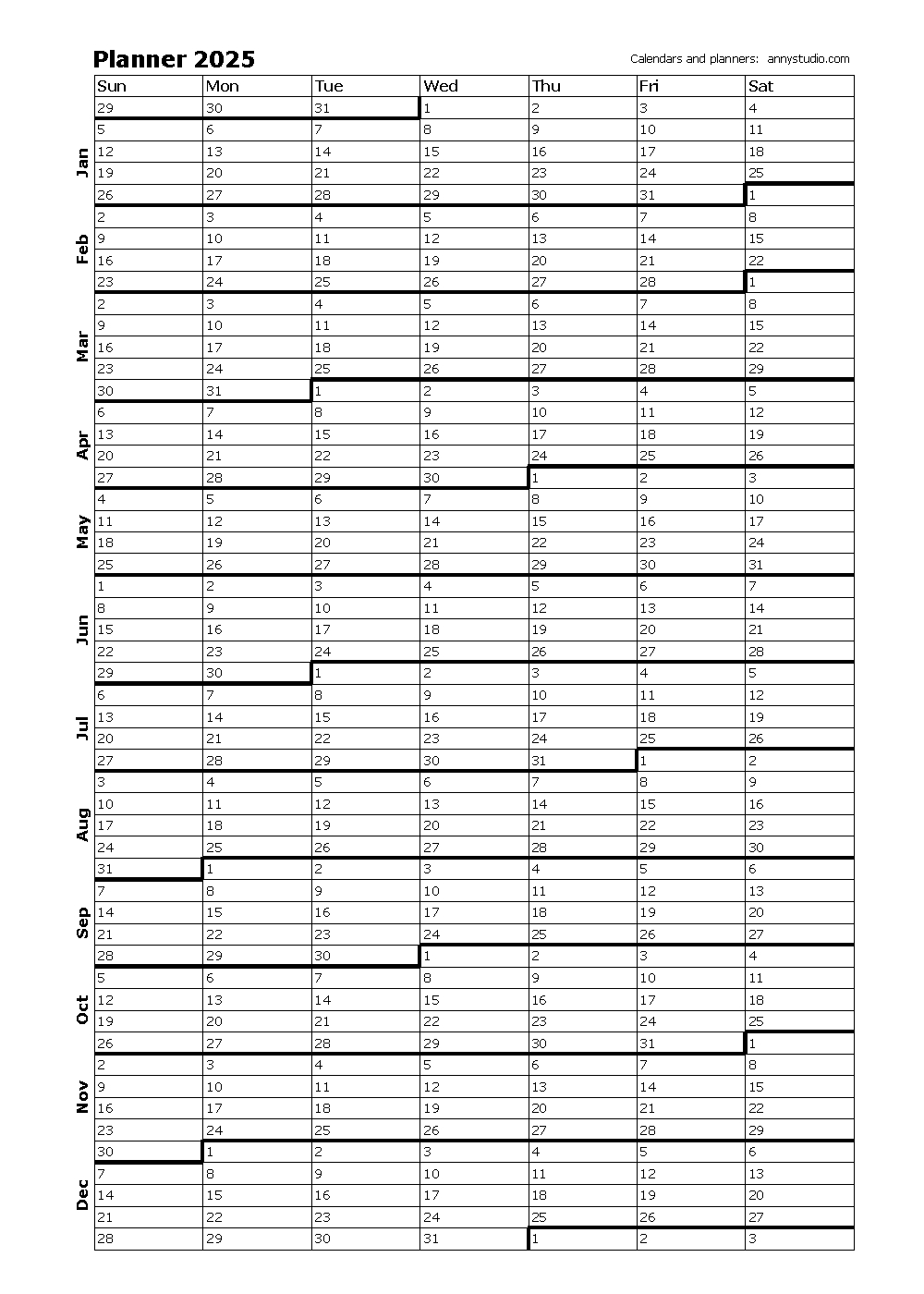 Free Printable Calendars And Planners 2025, 2026 And 2027 - Printable Calendar 2025 Year View