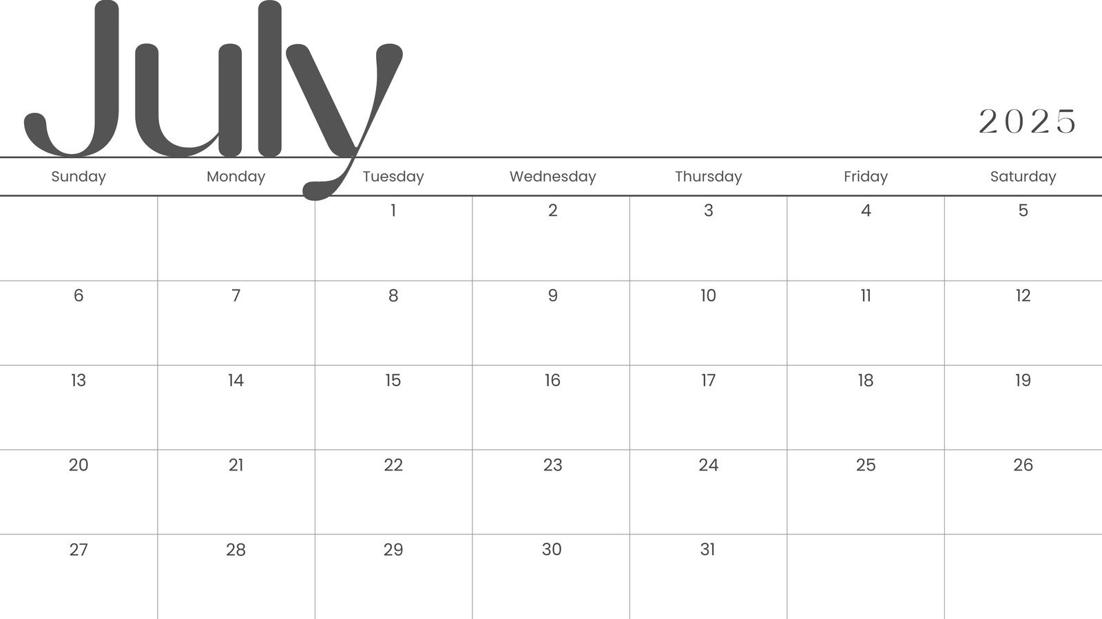 Free Printable, Custom July 2025 Calendar Templates | Canva - 3 Month Printable Calendar 2025 July July July
