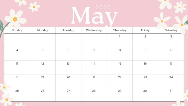 Printable Calendar 2025 May