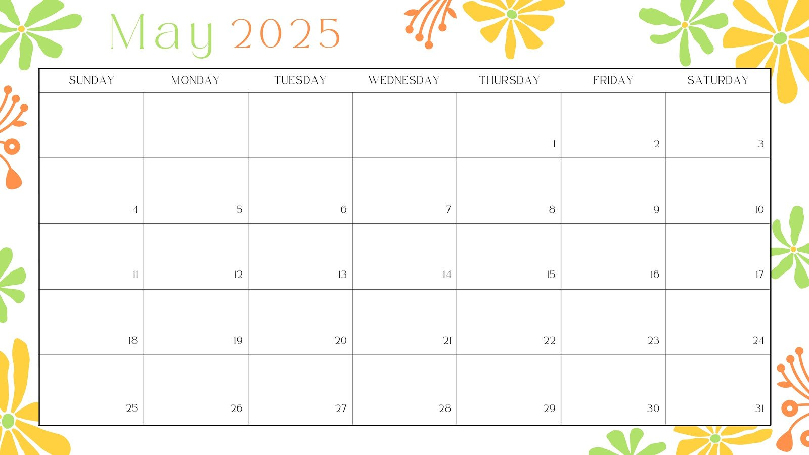 Free To Edit And Print May 2025 Calendar Templates | Canva - Printable Calendar 2025 You Can Edit