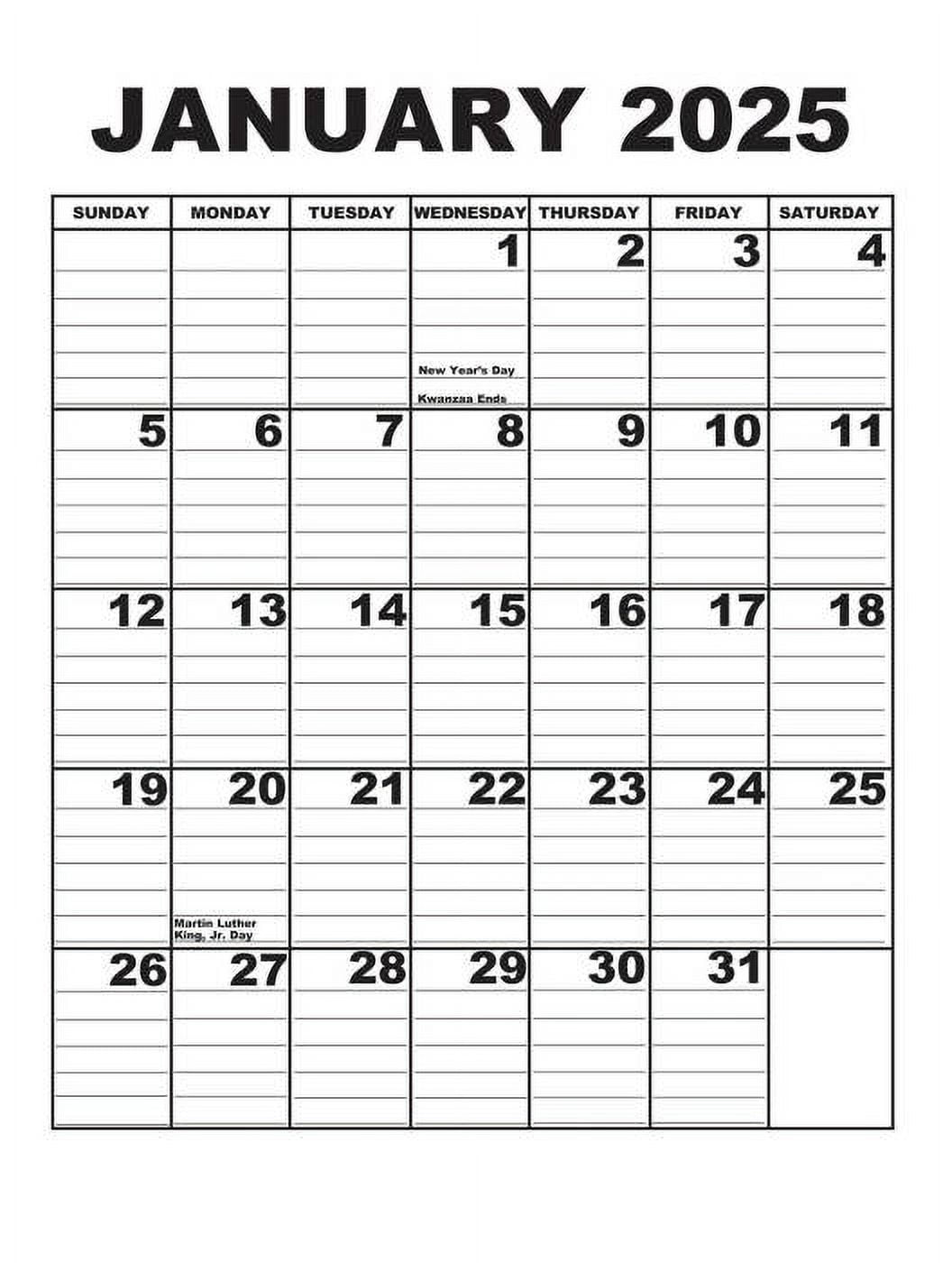 Giant Appointment Calendar 2025 - Walmart - Appointment Calendar 2025 Printable