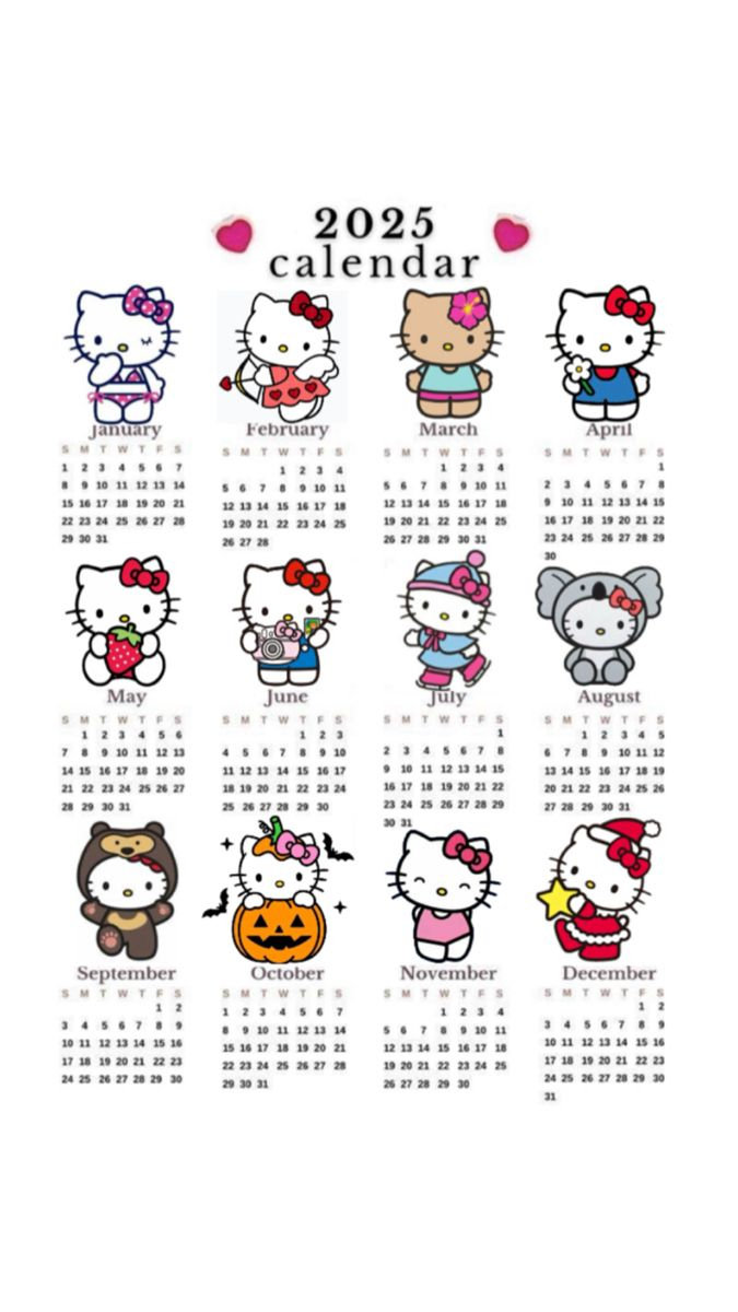 Hello Kitty Calendar 2025 Australian Addition | Immagini Hello - 12 Month Free Printable Hello Kitty Calendar 2025