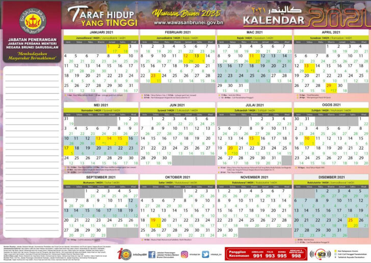 Printable Calendar 2025 Brunei