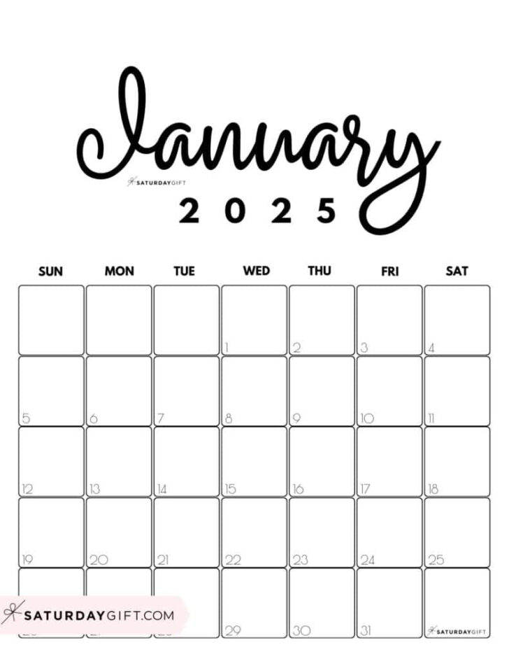 2025 Monthly Calendar Printable Portrait Mode