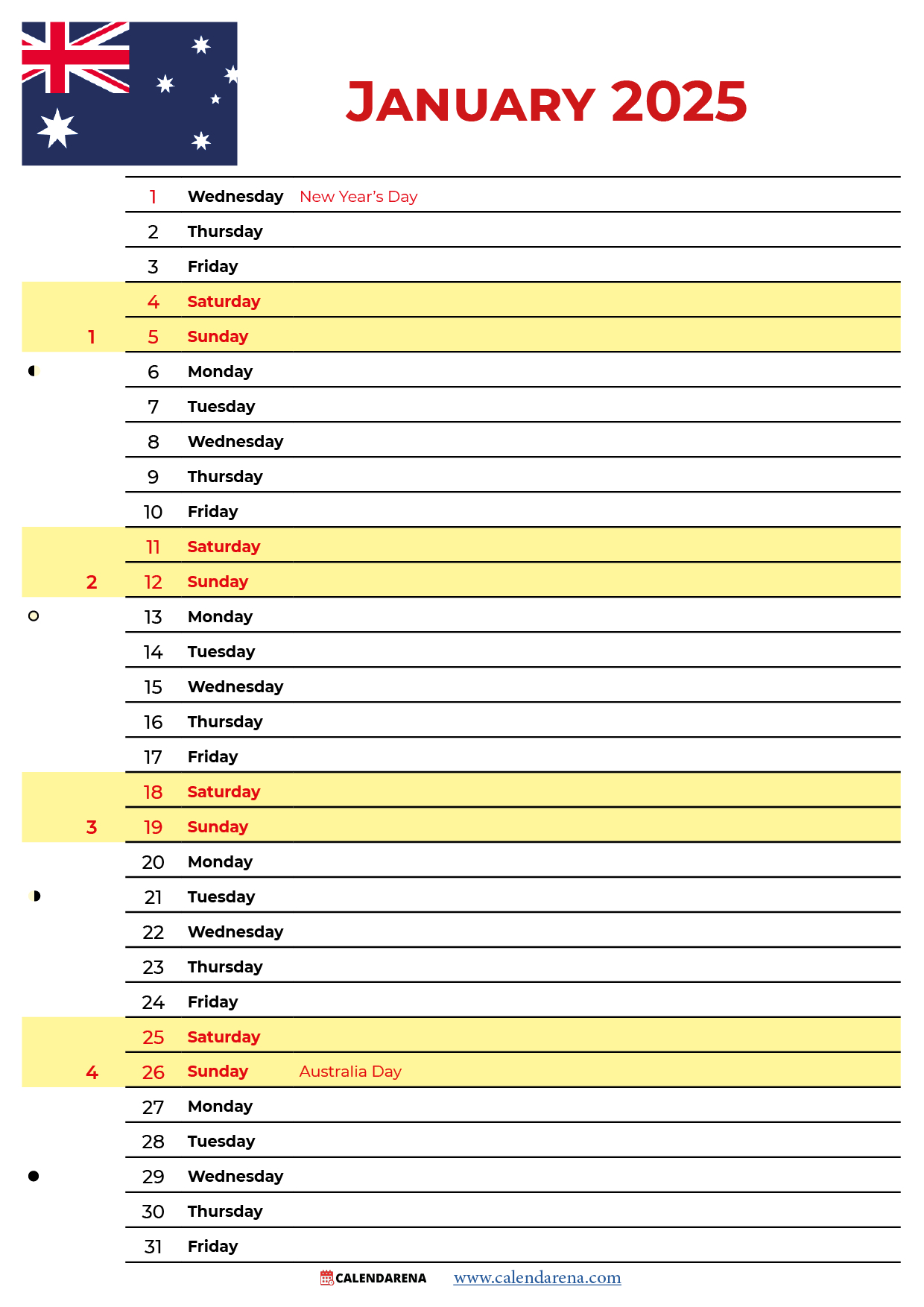 January 2025 Calendar Australia - Printable Calendar 2025 Mauritius With Public Holidays