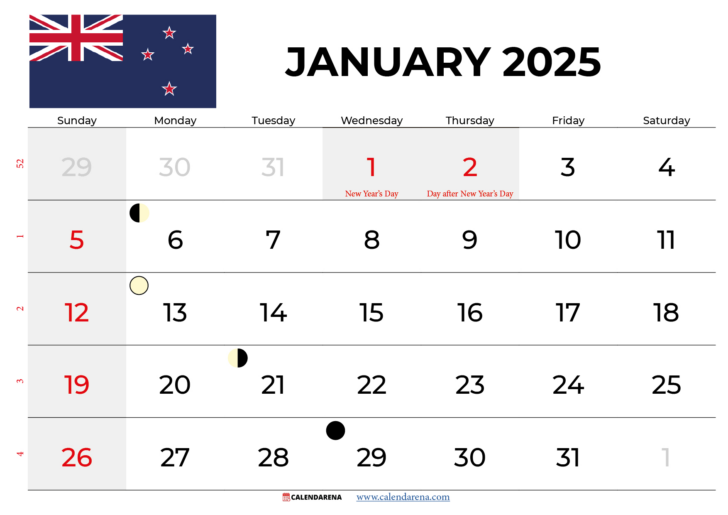 Printable Calendar 2025 Nz Word