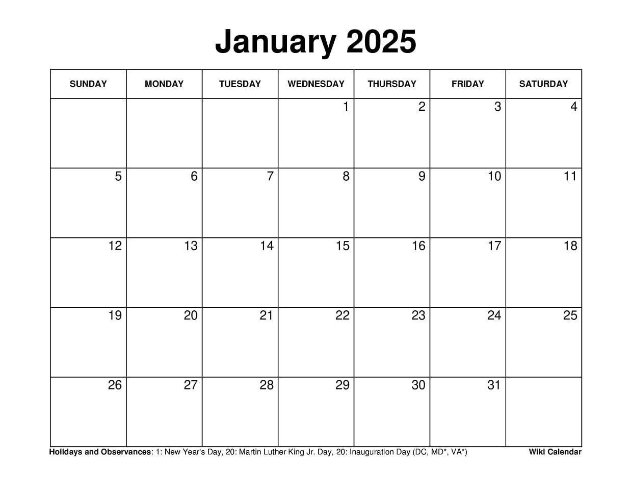 January 2025 Calendar Printable - Wiki Calendarwiki Calendar - Printable Calendar 2025 Reddit