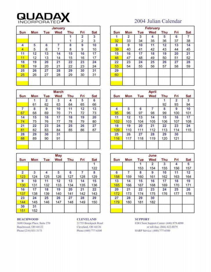 Printable Quadax Julian Calendar 2025