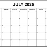 July 2025 Calendar | Free Printable Calendars – July 2025 July 2025 Printable Calendar
