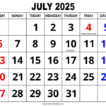July 2025 Calendar (Free Printable) – Free Printables, Monograms – Calendar Feb July 2025