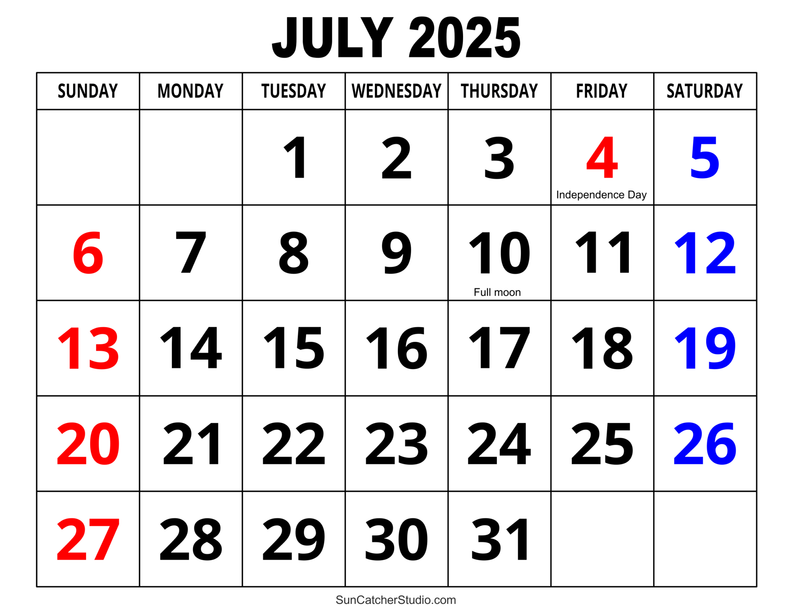 July 2025 Calendar (Free Printable) – Free Printables, Monograms - Calendar Feb July 2025