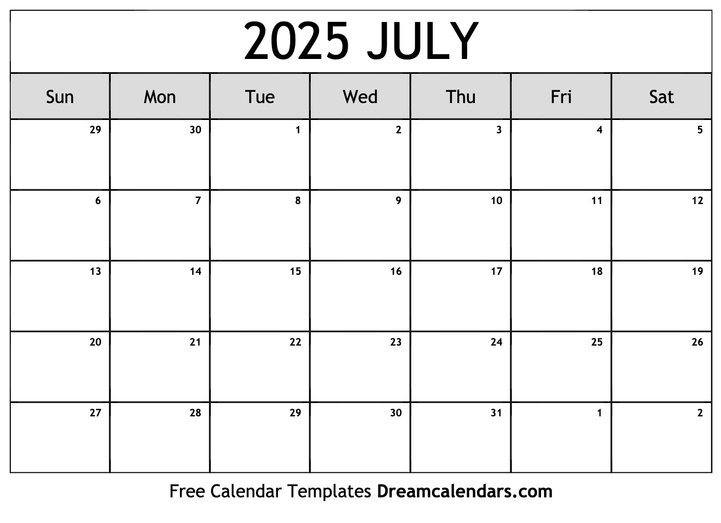 July 2025 Calendar - Free Printable With Holidays And Observances - Free Calendar July 2025