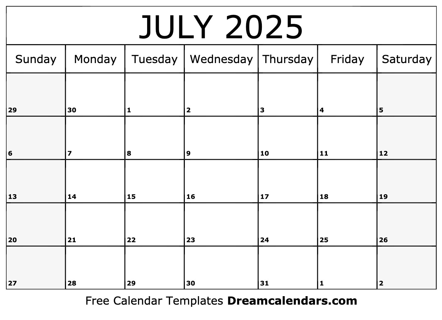 July 2025 Calendar - Free Printable With Holidays And Observances - July 13 2025 Calendar