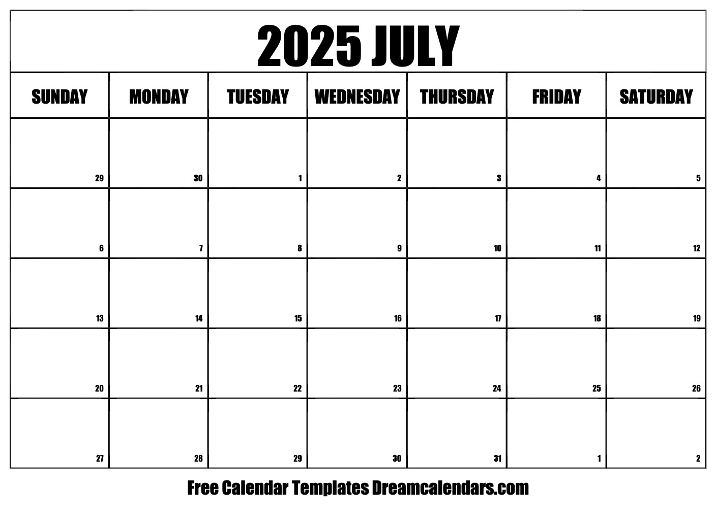 July 2025 Calendar - Free Printable With Holidays And Observances - July 4Th 2025 Calendar