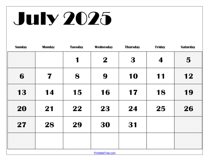Feb July 2025 Calendar