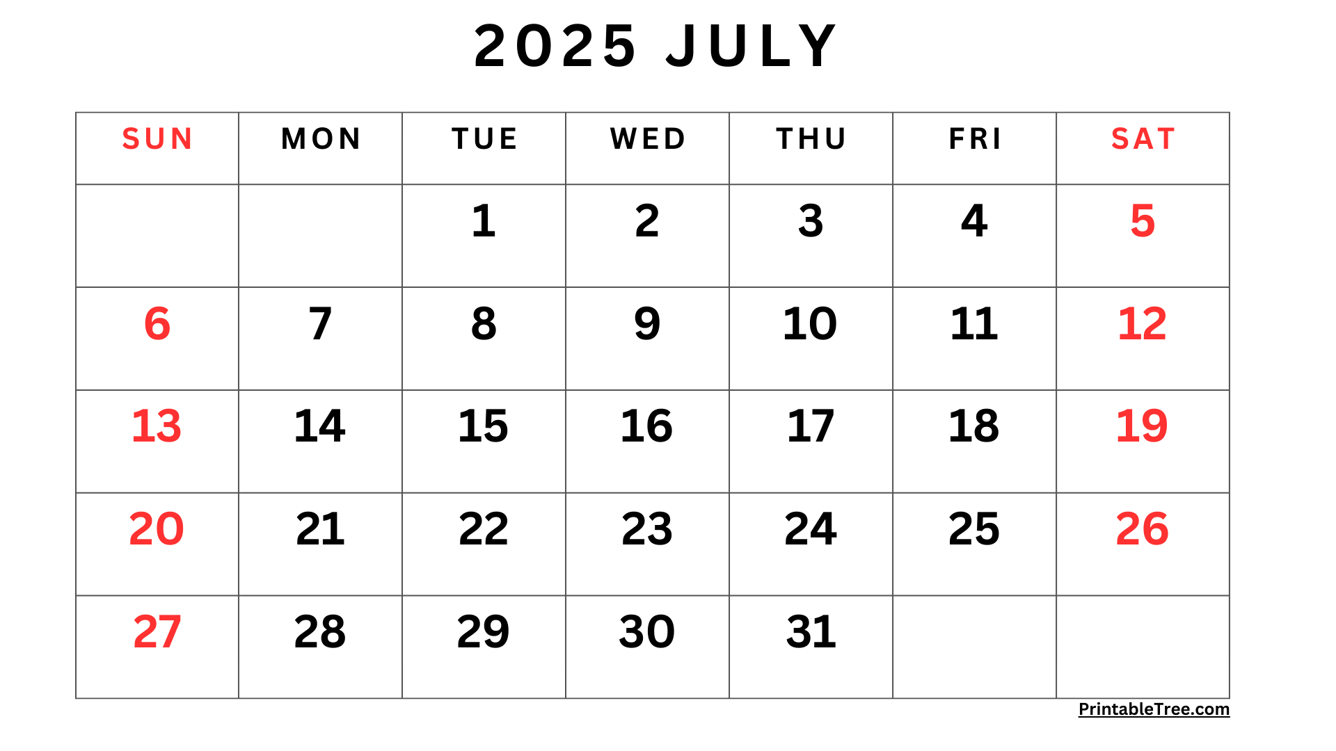 July 2025 Calendar Printable Pdf Template With Holidays - July 19 2025 Calendar