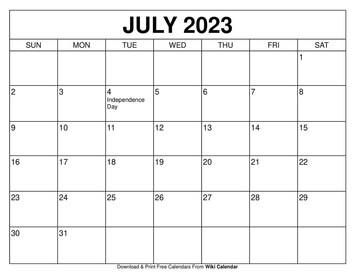 July 2025 Calendar - Printable Templates &amp;amp; More - Wiki Calendar July 2025