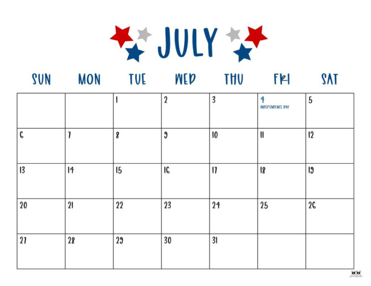 2025 July and July Calendar