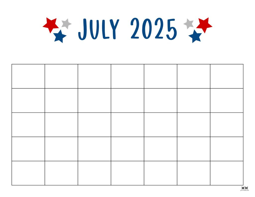 July 2025 Calendars - 107 Free Printables | Printabulls - July And July Calendar 2025 Printable
