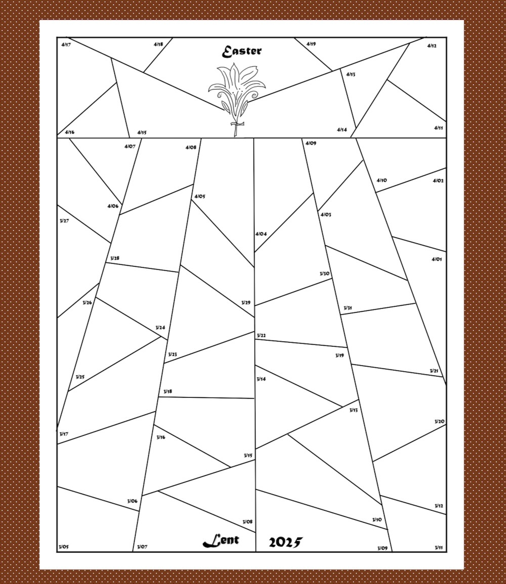 Lent 2025-Calendar Templates - Praying In Color - Lent 2025 Calendar Printable