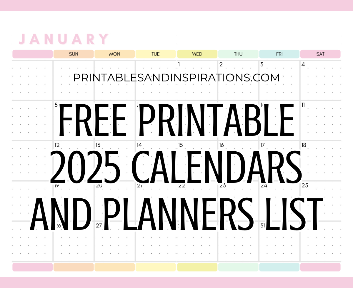 List Of Free Printable 2025 Calendars And 2025 Planners Pdf - Calendar Labs 2025 Printable Calendar