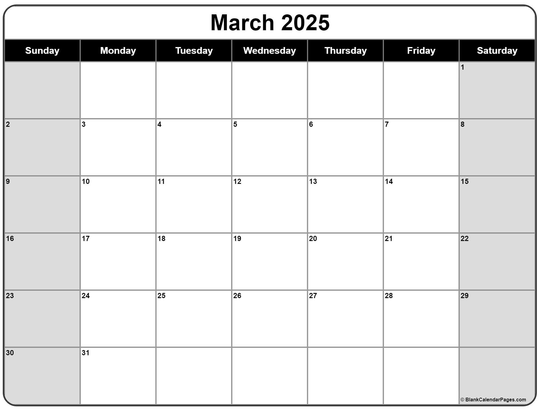 March 2025 Calendar | Free Printable Calendars - Printable Calendar 2025 March Month
