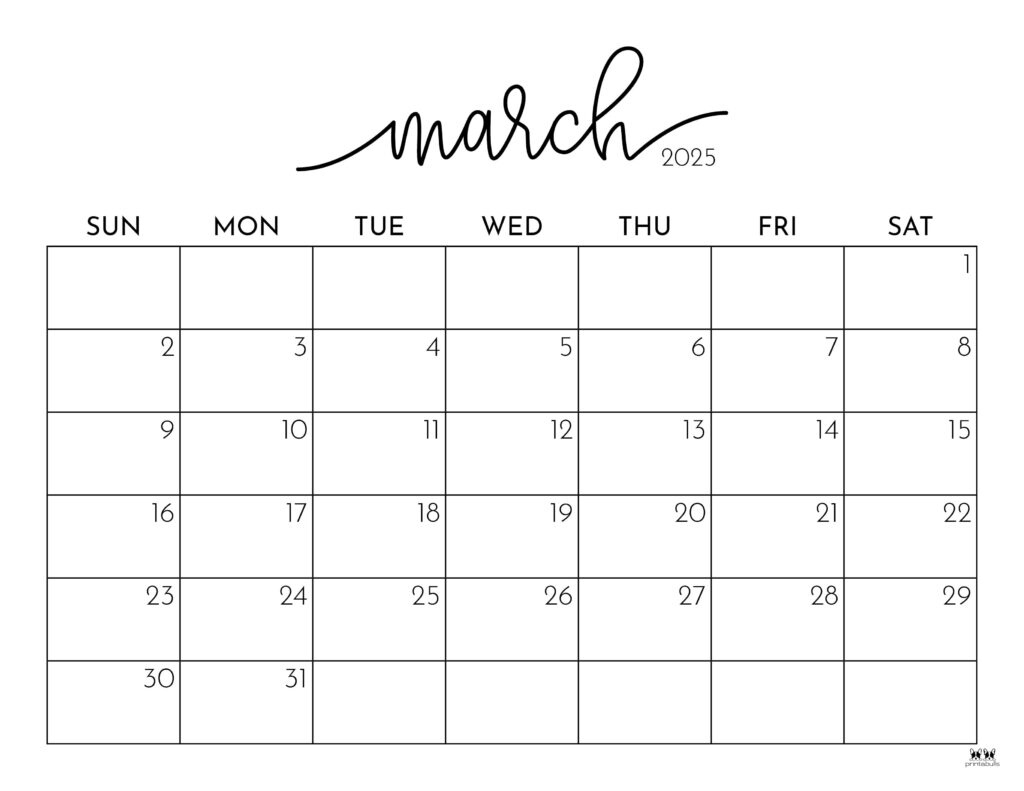 March 2025 Calendars - 107 Free Printables | Printabulls - Free Printable Calendar 2025 March